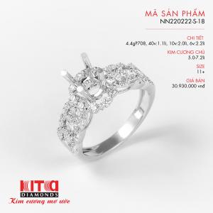 Vỏ Nhẫn Kim Cương Vàng Trắng